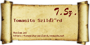 Tomasits Szilárd névjegykártya