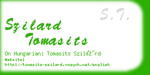 szilard tomasits business card